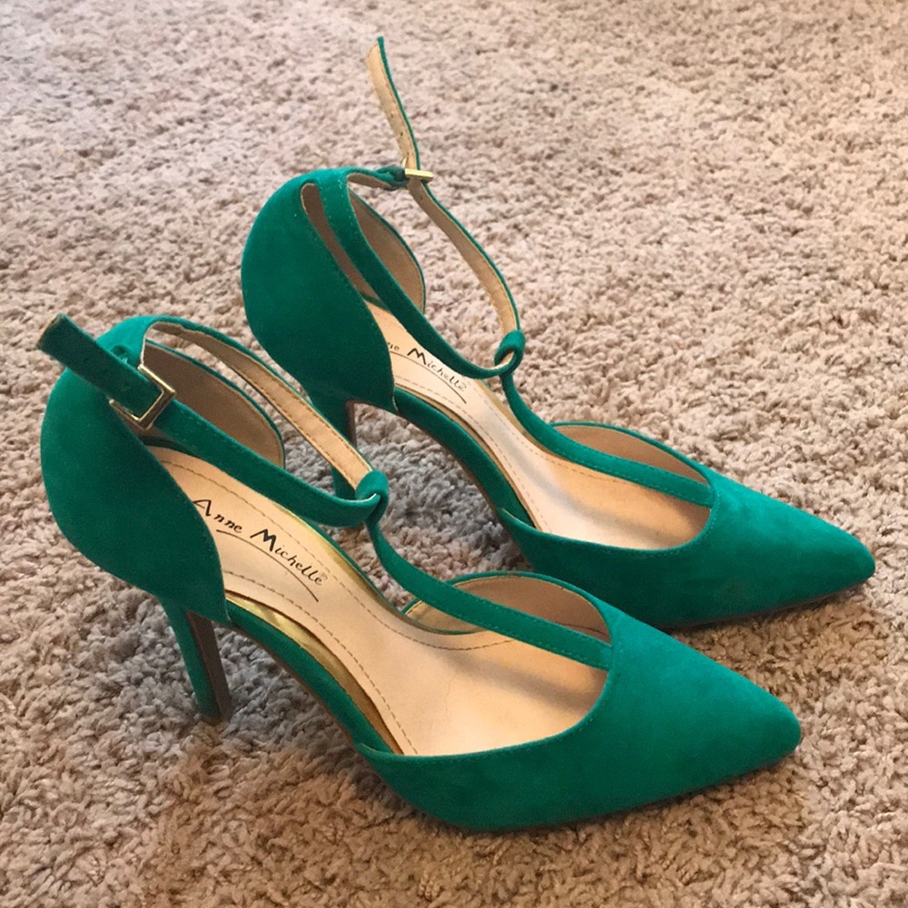 Green Anne Michelle Strappy Heels